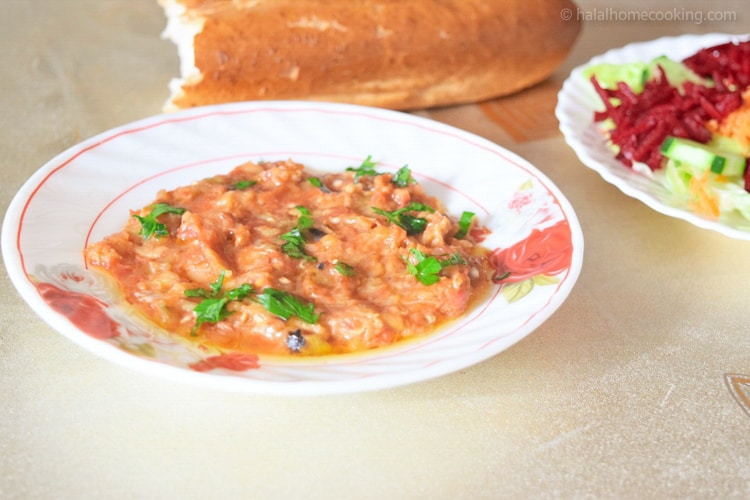 Zaalouk – Cooked Aubergine Tomato Salad / Dip