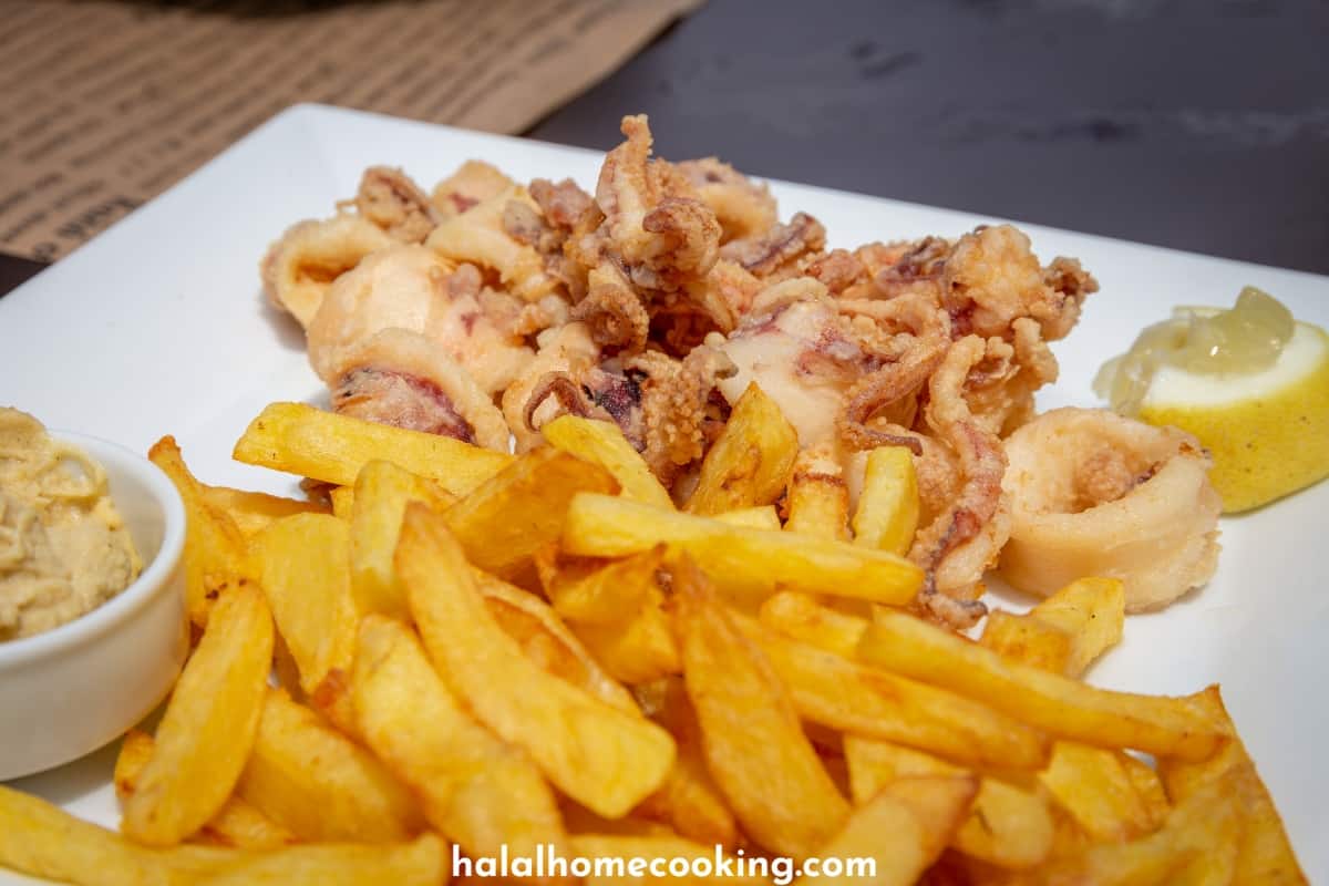 calamari-and-chips-halal-dish